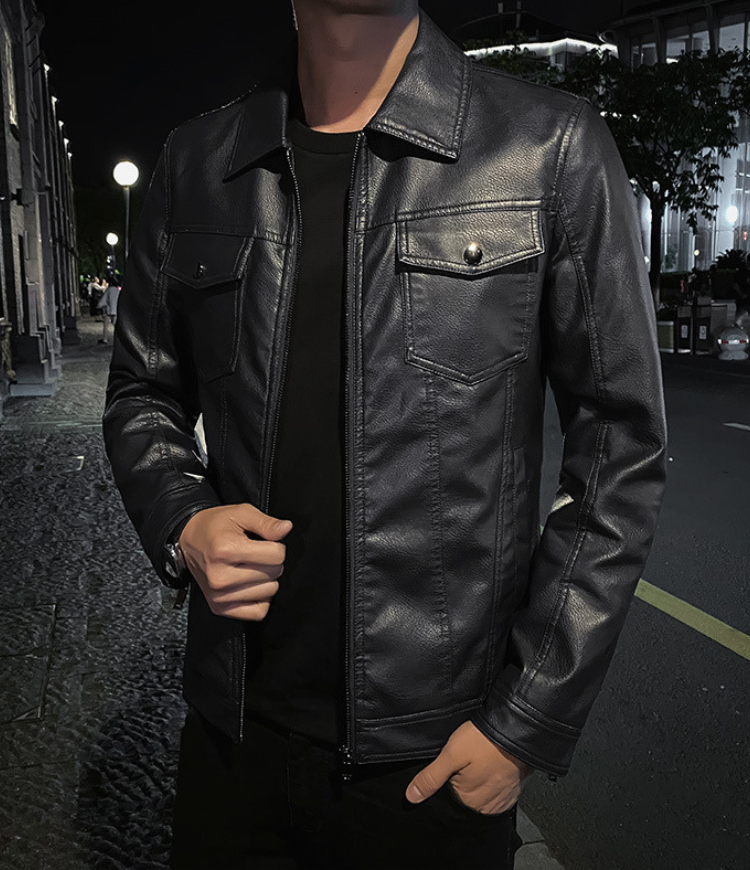 CARLOS | CHAQUETA CUERO NEGRO